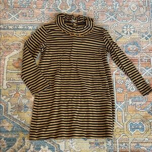 Misha & Puff Striped Ruffle Neck Tunic Dress